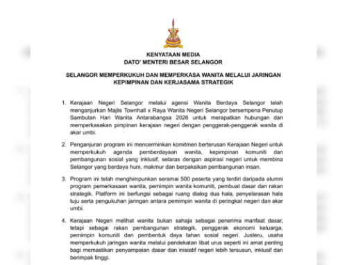 Kenyataan Media Majlis Townhall Raya Wanita Selangor